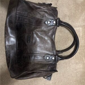 Frye Dark Brown Leather Duffel Bag